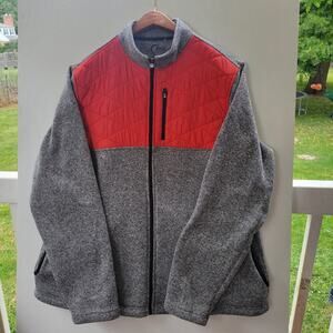 ZYIA Active 4XL Red Gray Quilted Ash Cabin Jacket Fleece Outerwear Fall Gorpcore